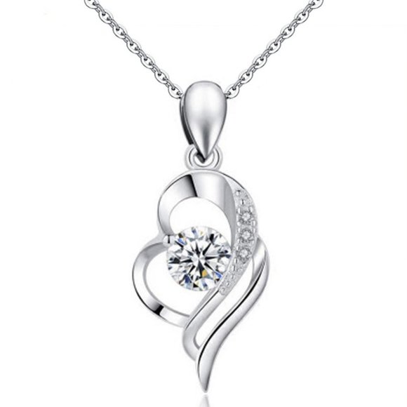 Certified 1/2 ct. t.w. Moissanite Diamond Heart Pendant Necklace NEW - Picture 8 of 13
